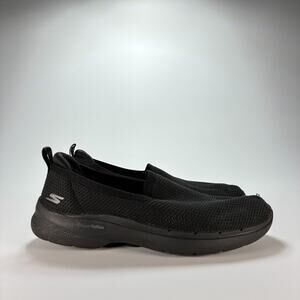 Skechers GO Walk 6 Black Slip On Comfort Walking Shoes 124505 Women's Size 6.5